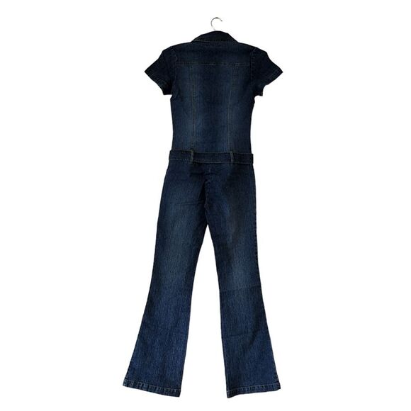 Solid Denim Y2K Charlie's Angeles Style Belted Jumpsuit - Picture 2 of 10